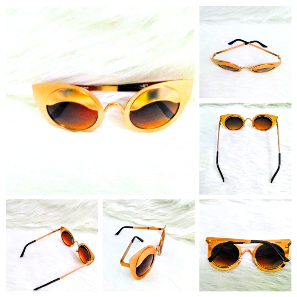 (NEW)! HOT! Unique! Gold Metal! Sun Shades! :-)